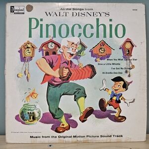 2/$25 VTG Disney Pinocchio Soundtrack vinyl record EUC